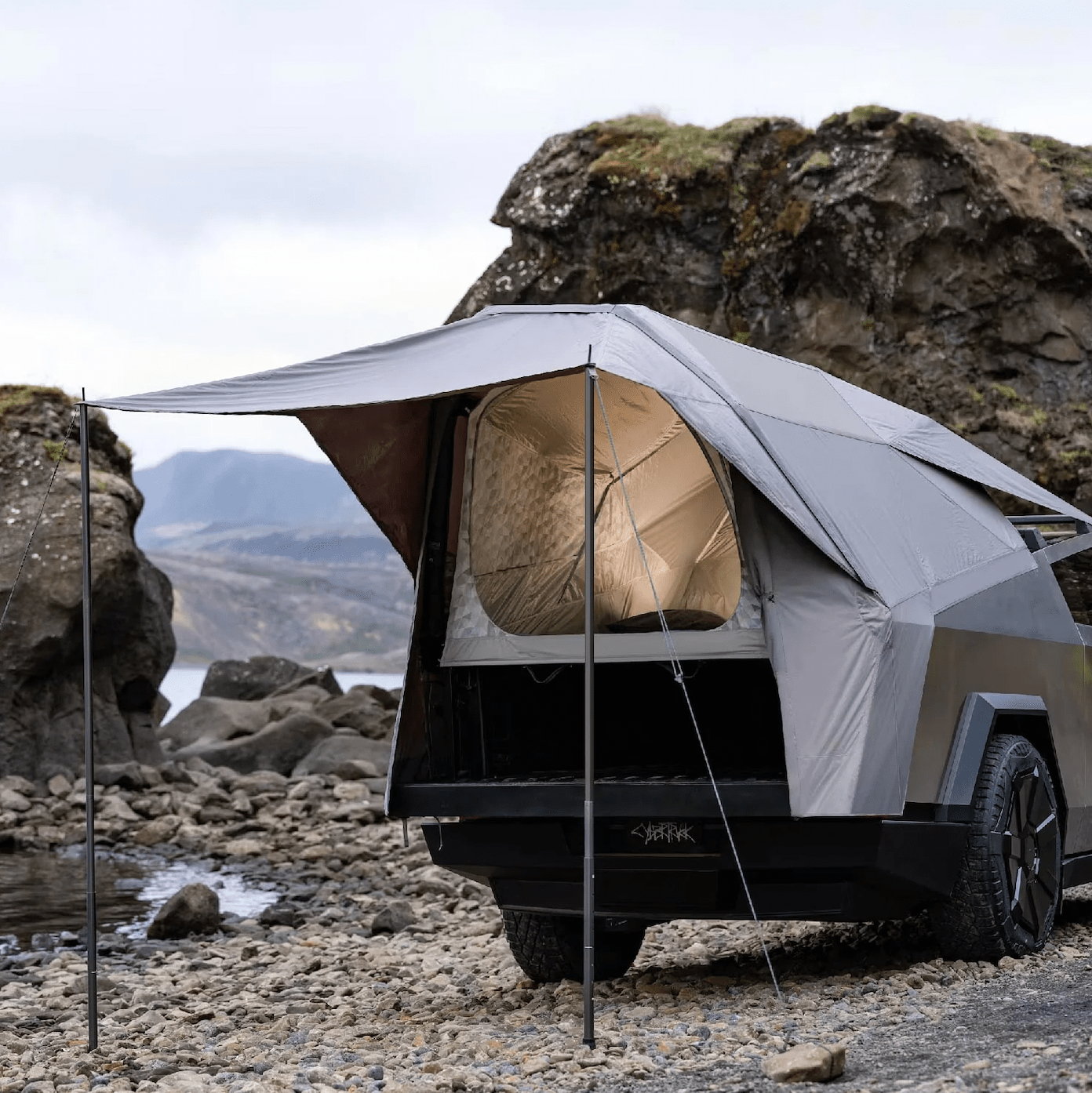 tesla cybertruck basecamp