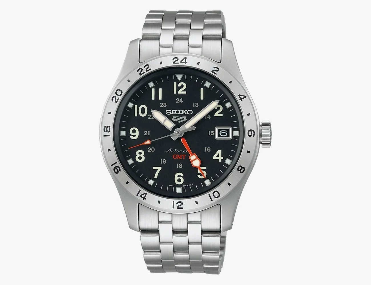 a silver and black wrist watch