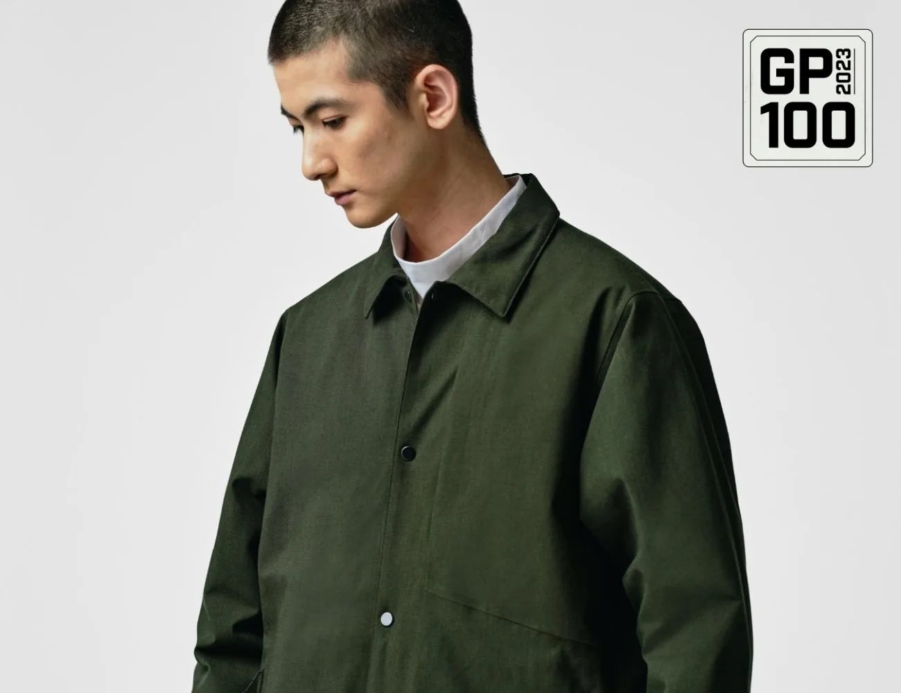 a man in a green shirt