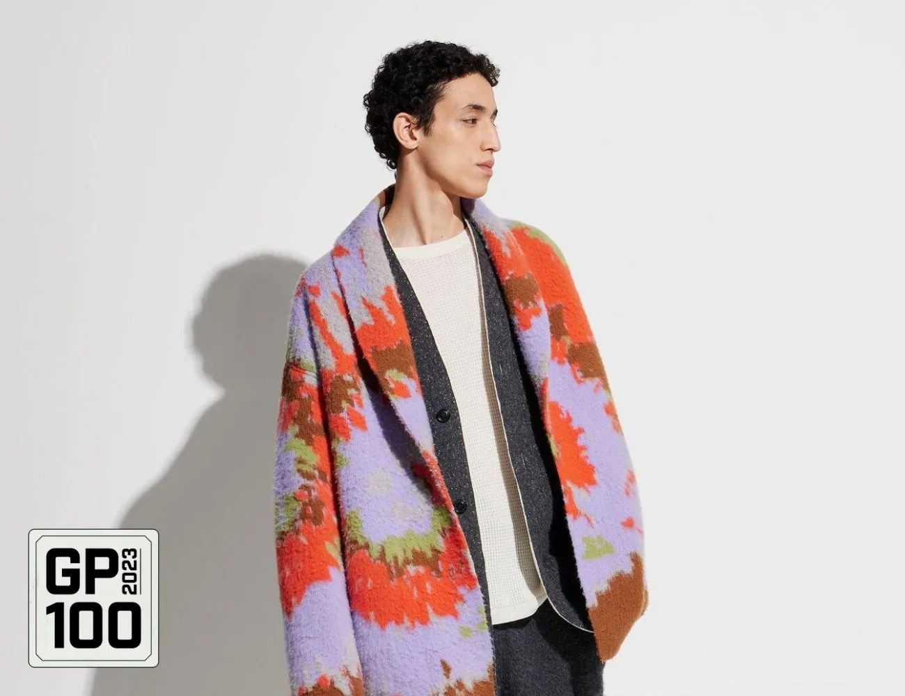a man wearing a colorful shirt