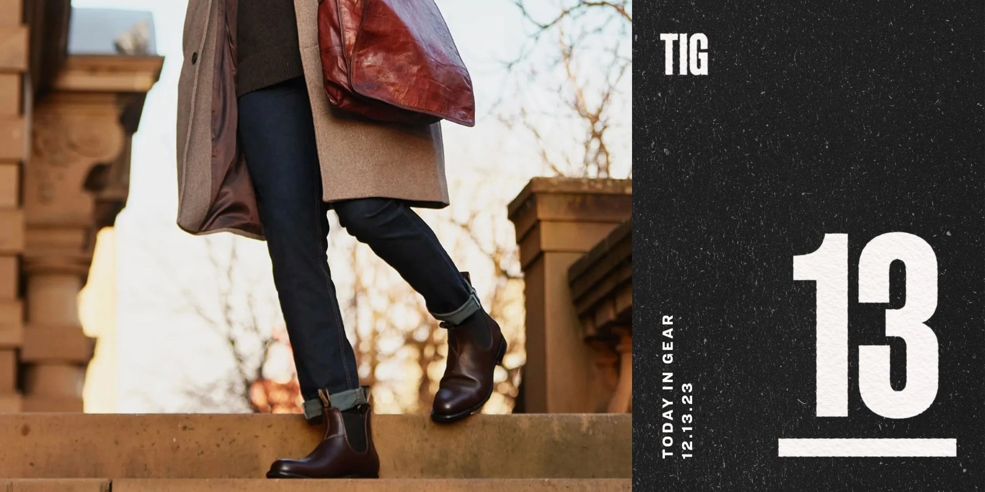 today in gear november 13 2023 a person walking down steps wearing blundstone chelsea boots