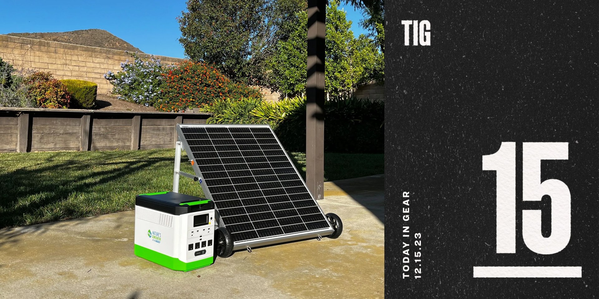 today in gear december 15 2023 a solar panel next to nature's generator