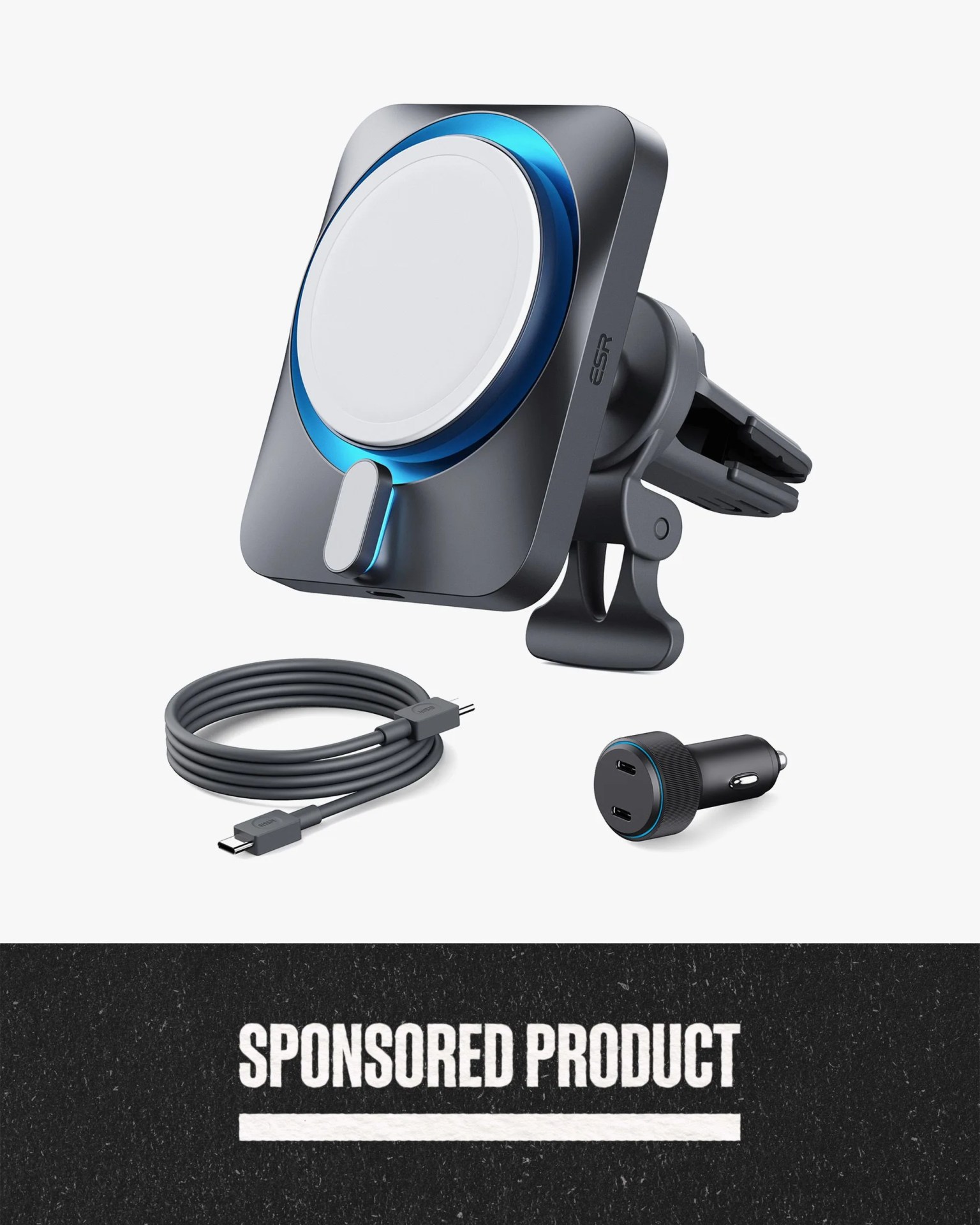 sponsored product esr 15w magnetic wireless car charger mount with cryoboost