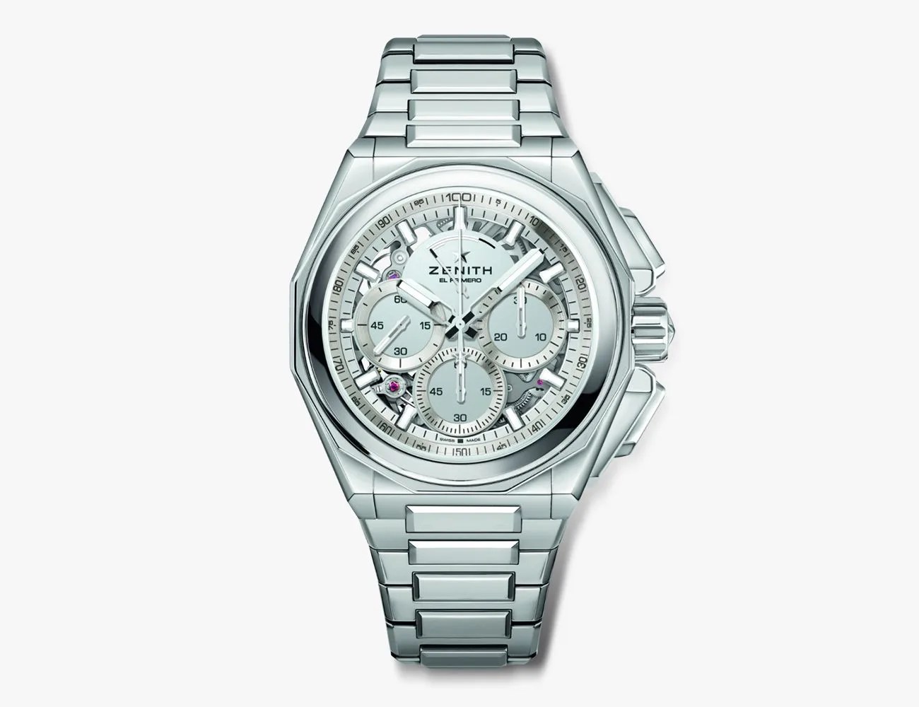 a silver watch with a silver face