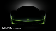 front end of acura ev concept with illuminated silhouette