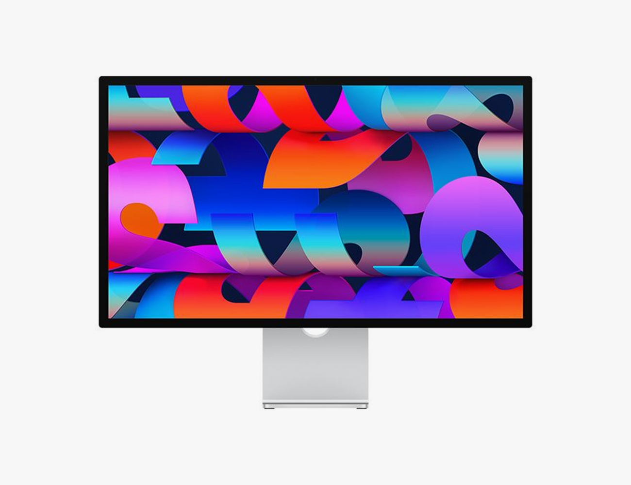 a silver apple studio display on a white background