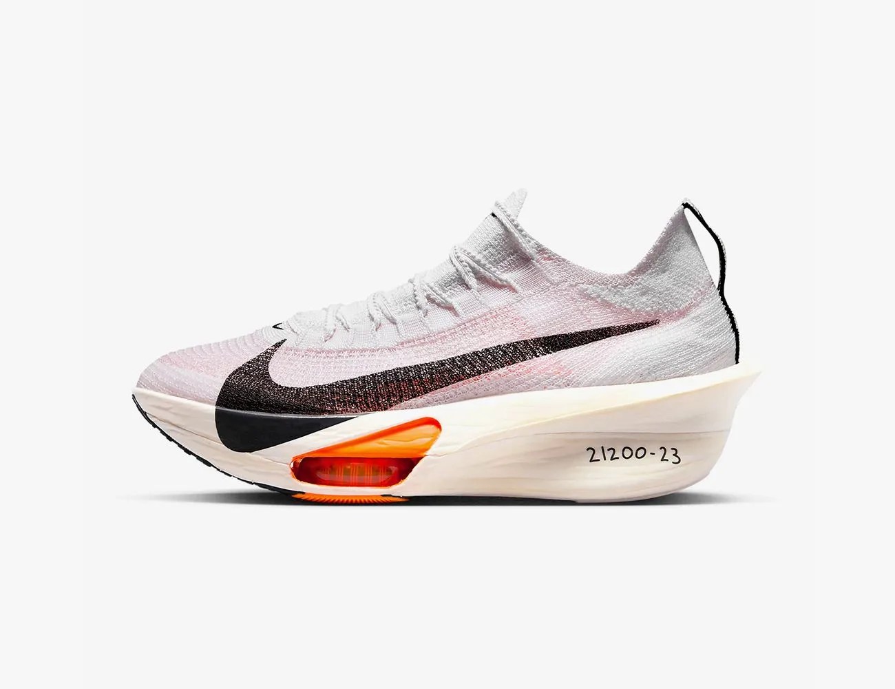 a white and orange shoe