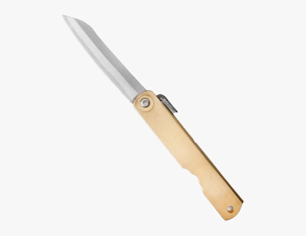 Nagao Higonokami Friction Folder 100mm Brass (2.875" Shirogami) HIGO 12BR