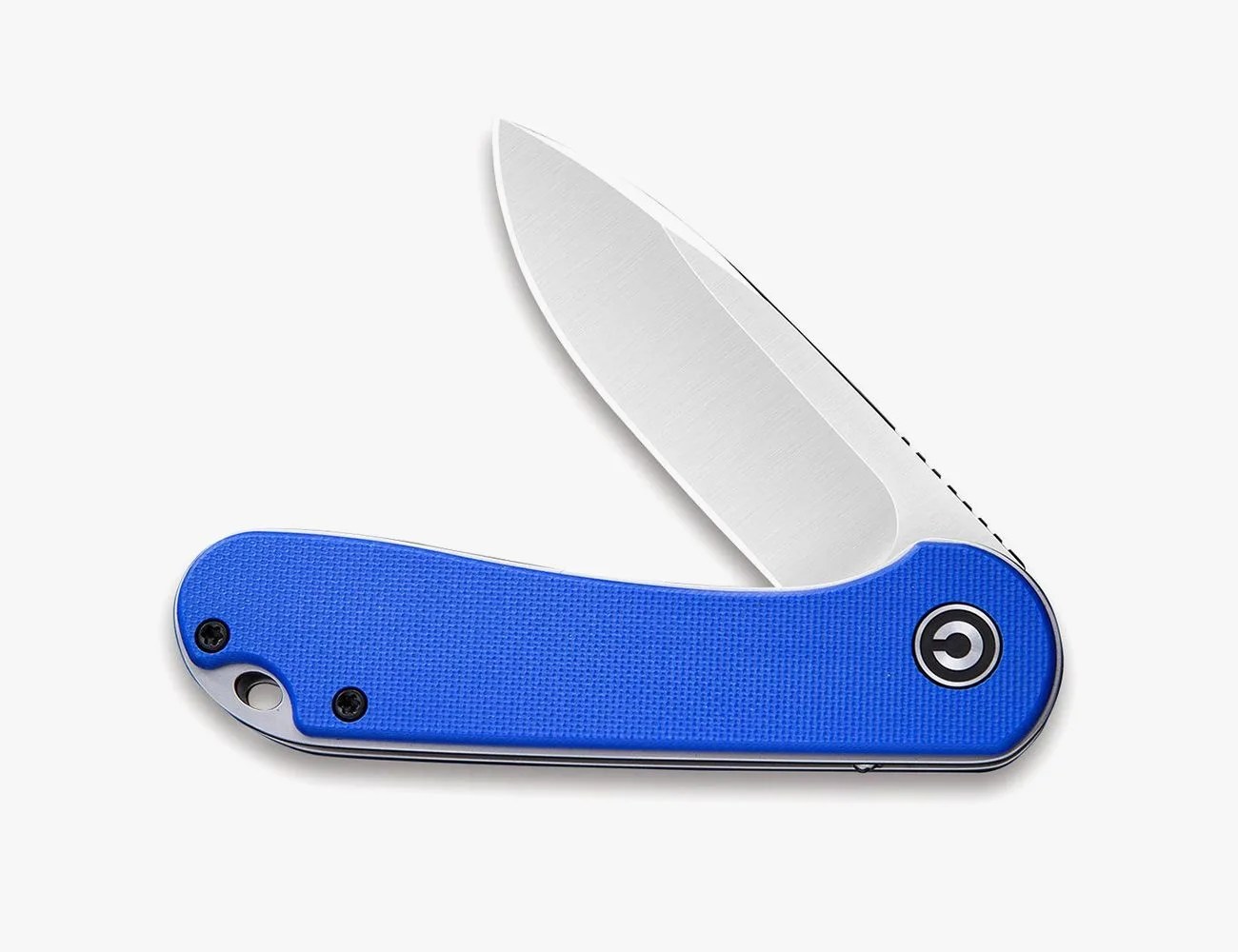 a blue knife with a handle