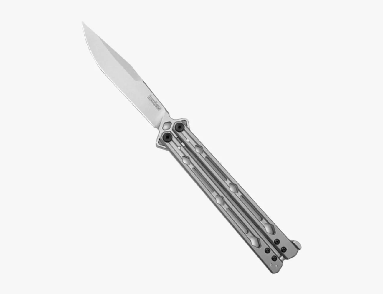 a silver and black knife