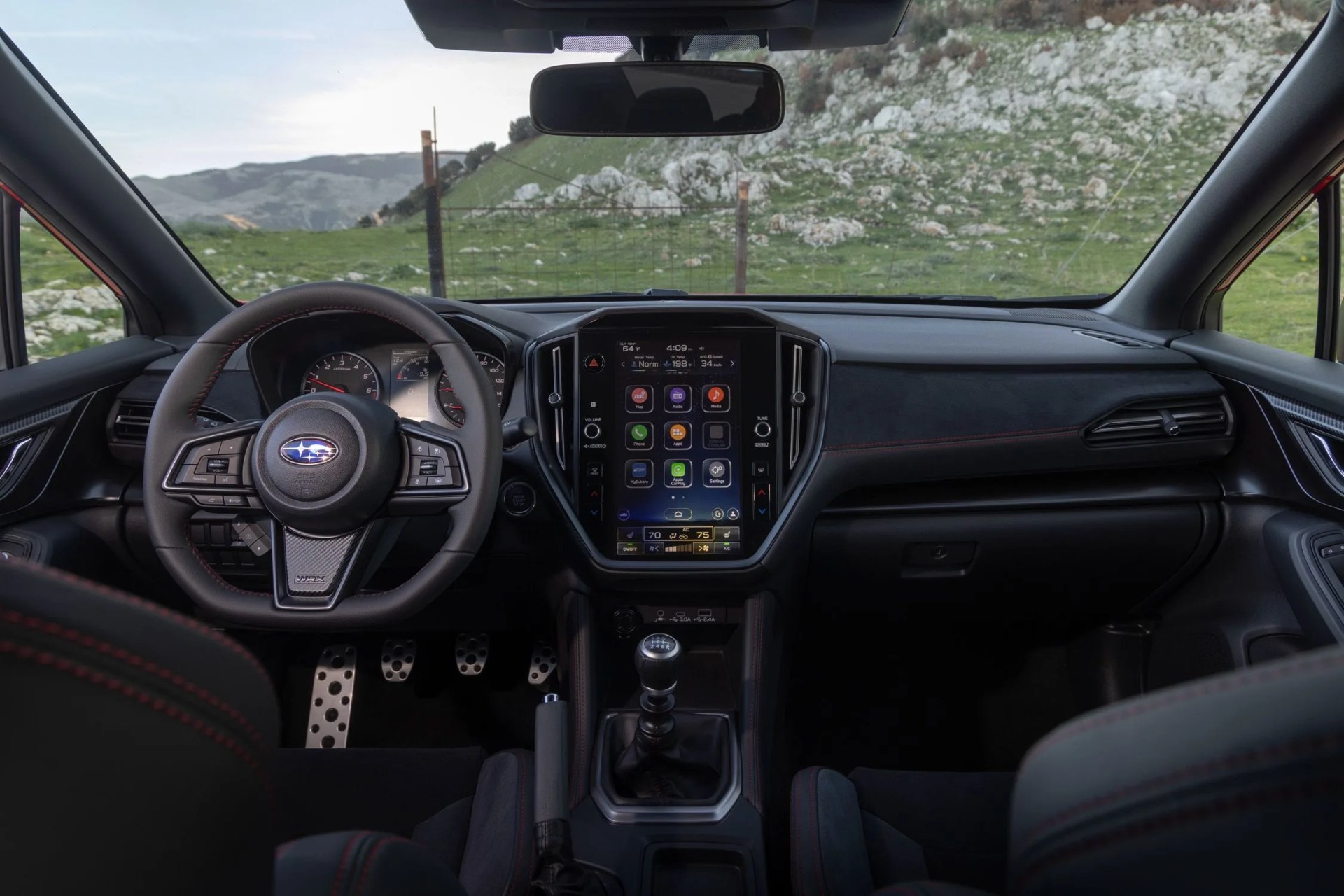the inside of a car