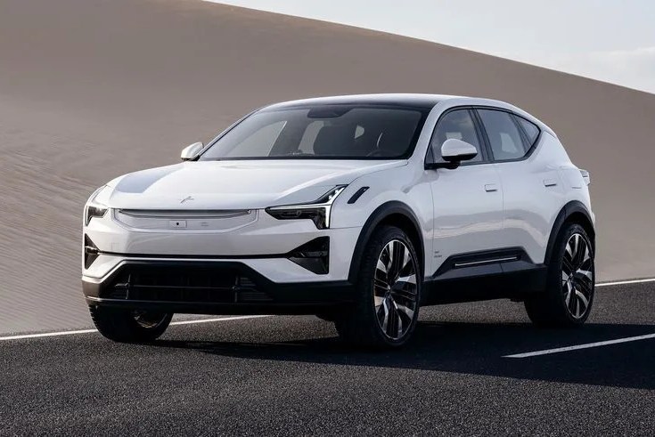 a white car on a road