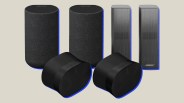 collage of three pairs of speakers