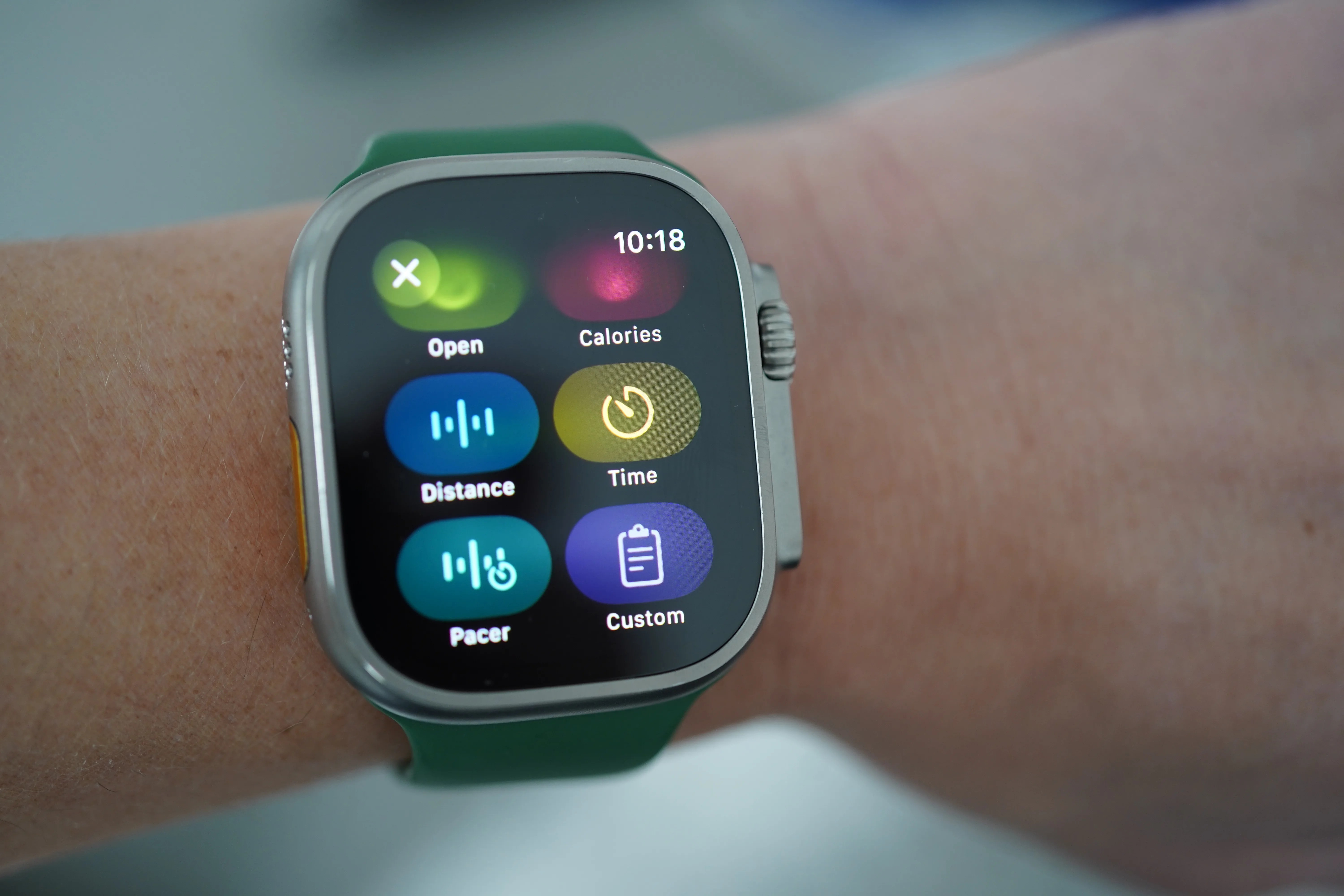 apple watch custom workout screen