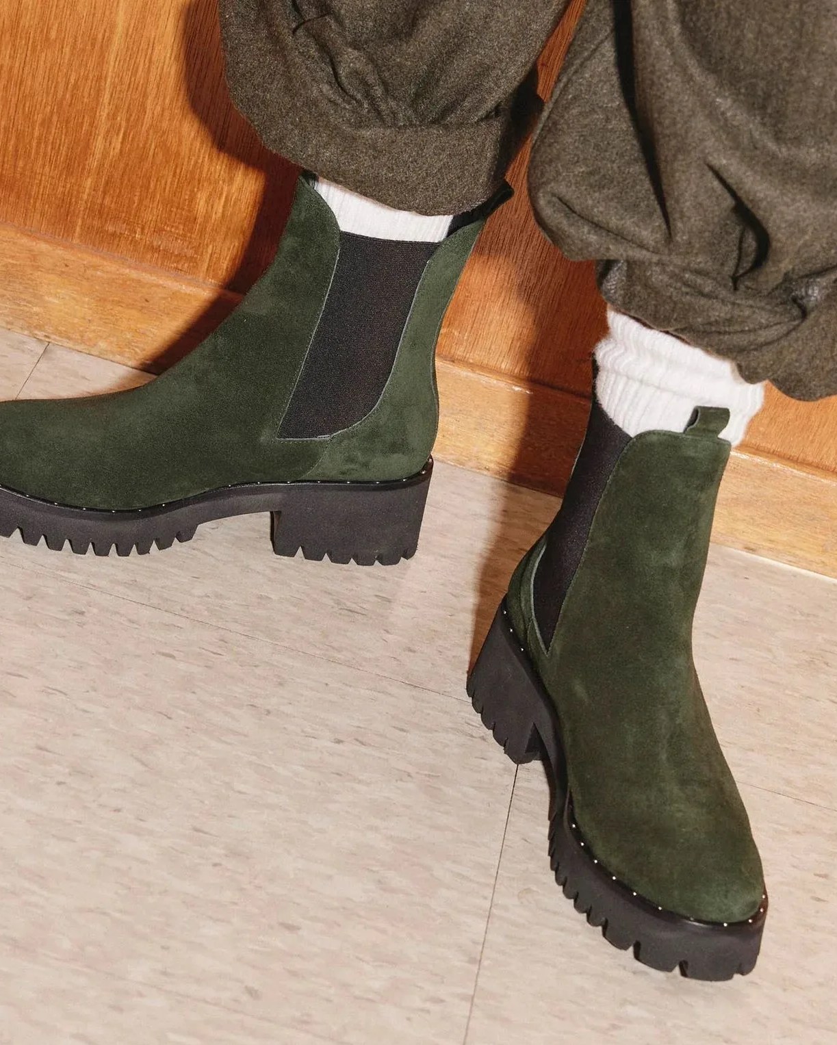 a person wearing brooke rain resistant boots