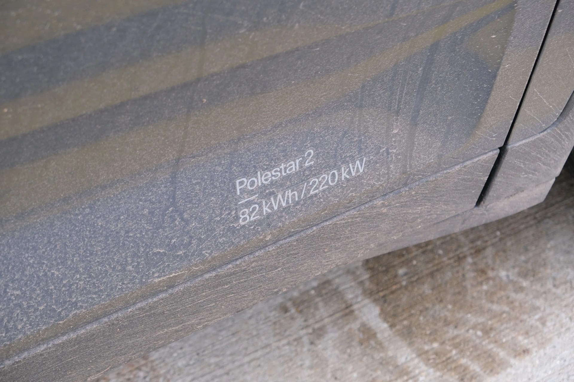 sticker on door of a polestar 2
