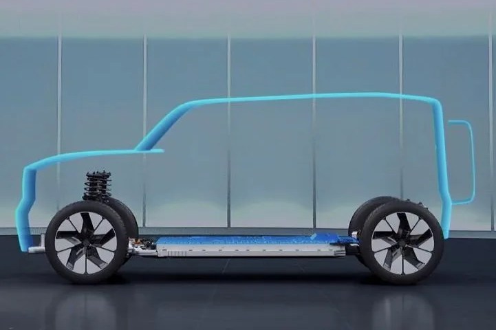 silhouette of electric suv