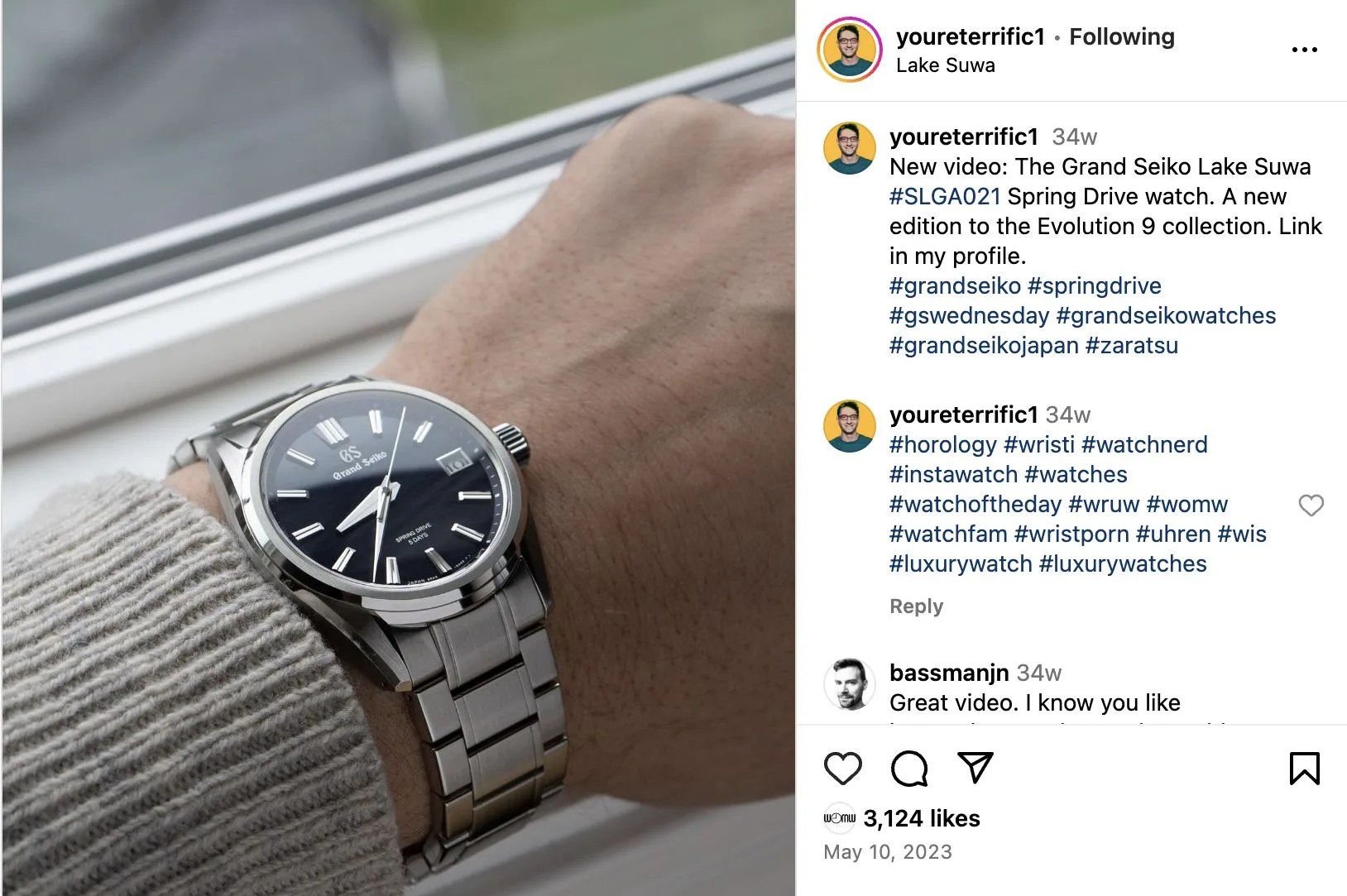 watch on wrist