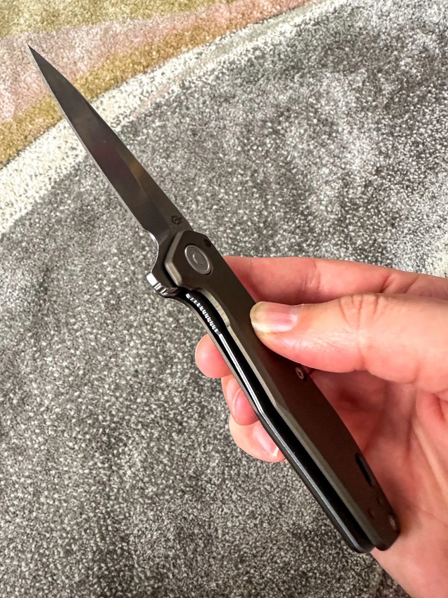 a person holding a knife