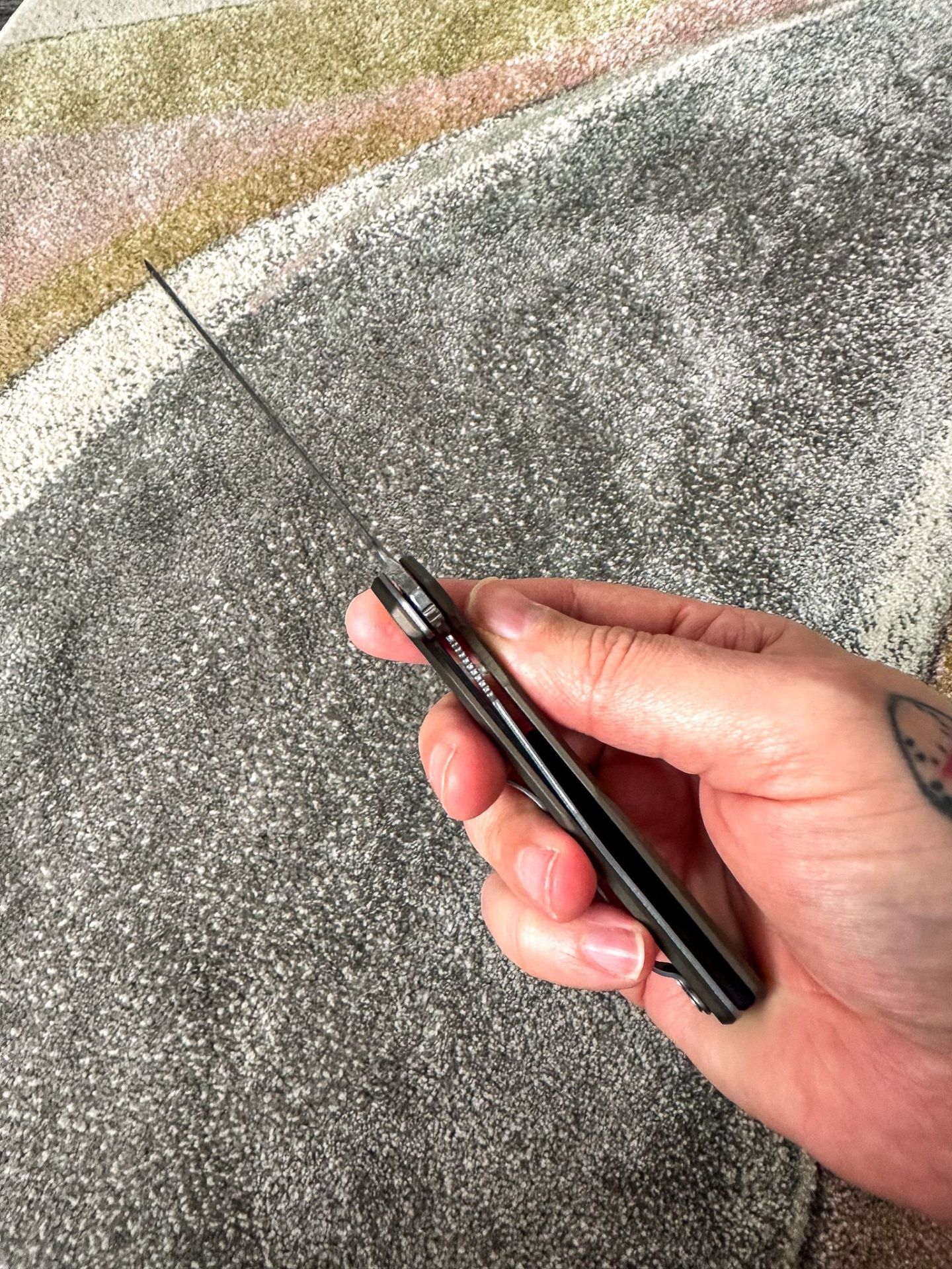 a person holding a knife