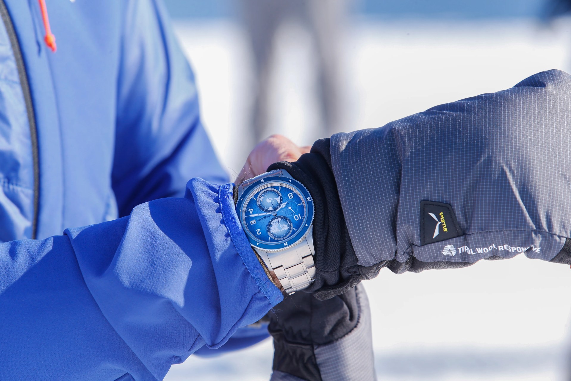 watch on a wrist in the cold
