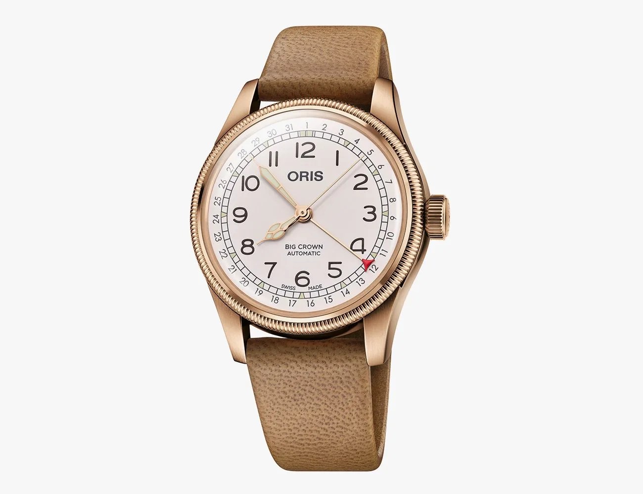 a watch with a leather strap