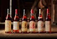 a row of bottles of alcohol
