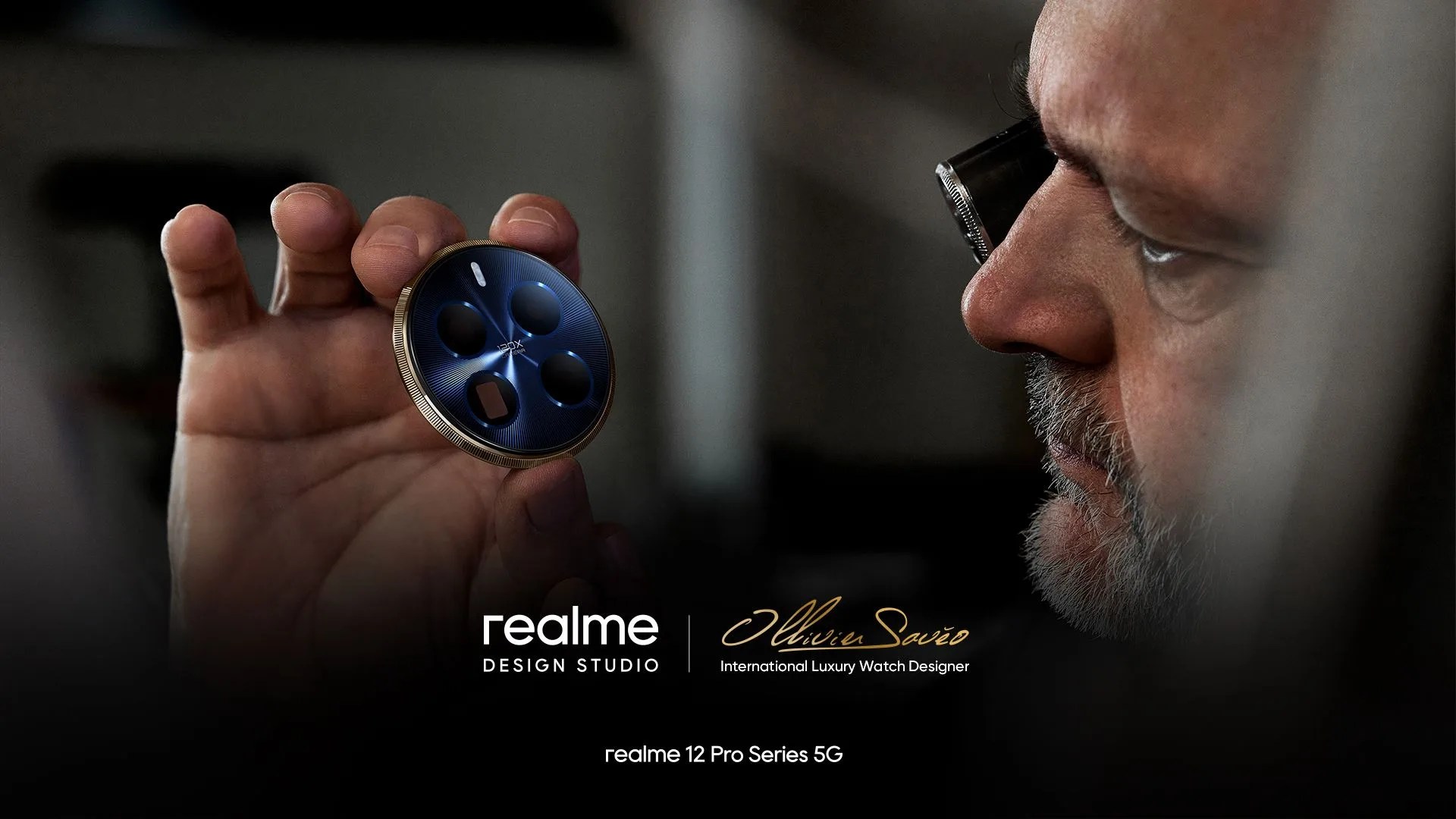 a man looking at a camera lens
