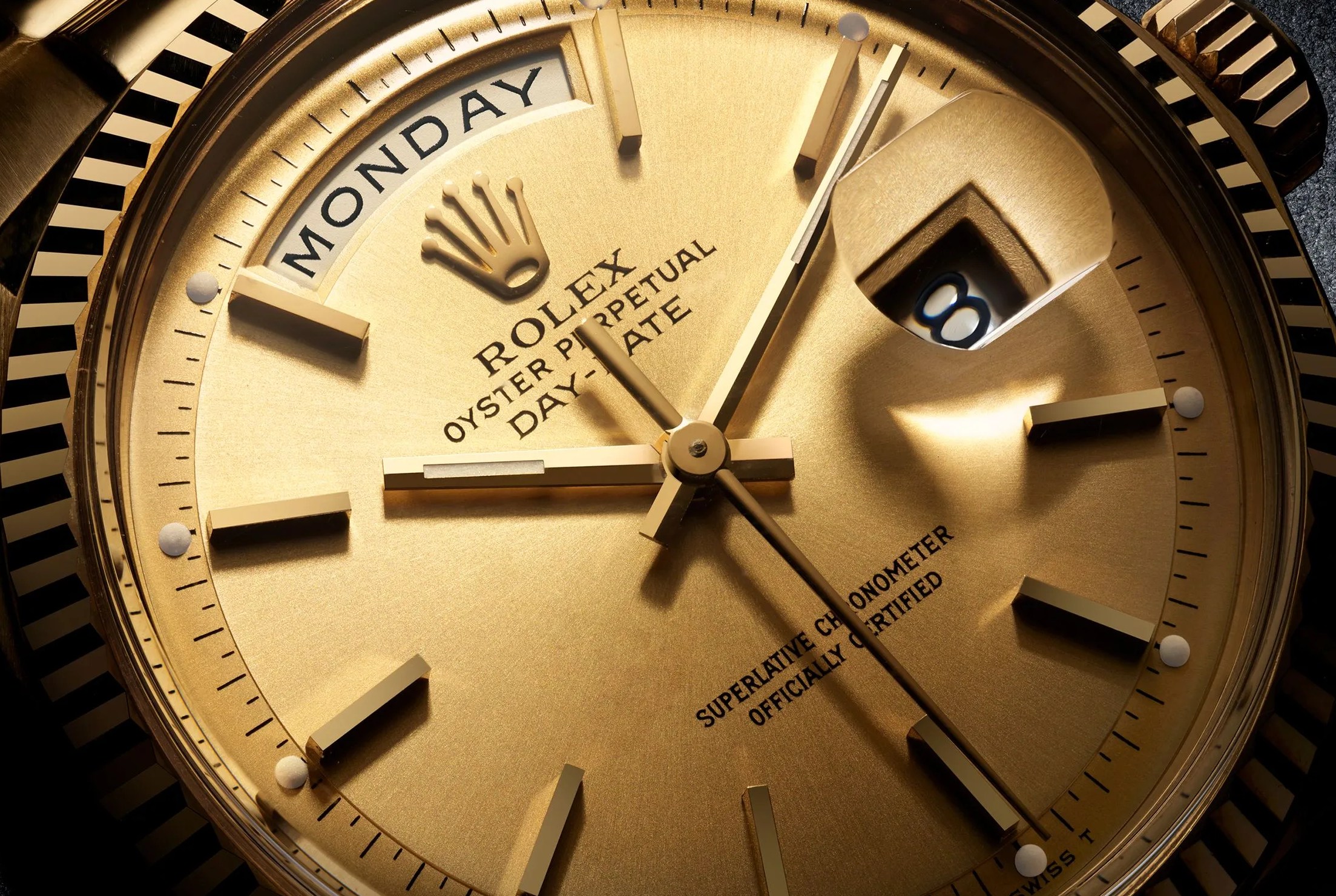 rolex watch dial closeup