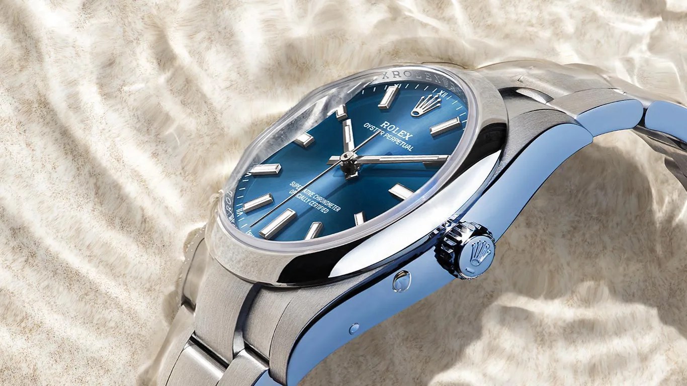 rolex watch on a beach