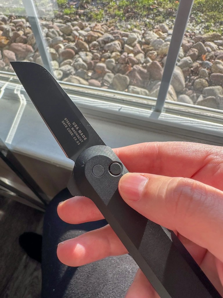 a person holding a knife