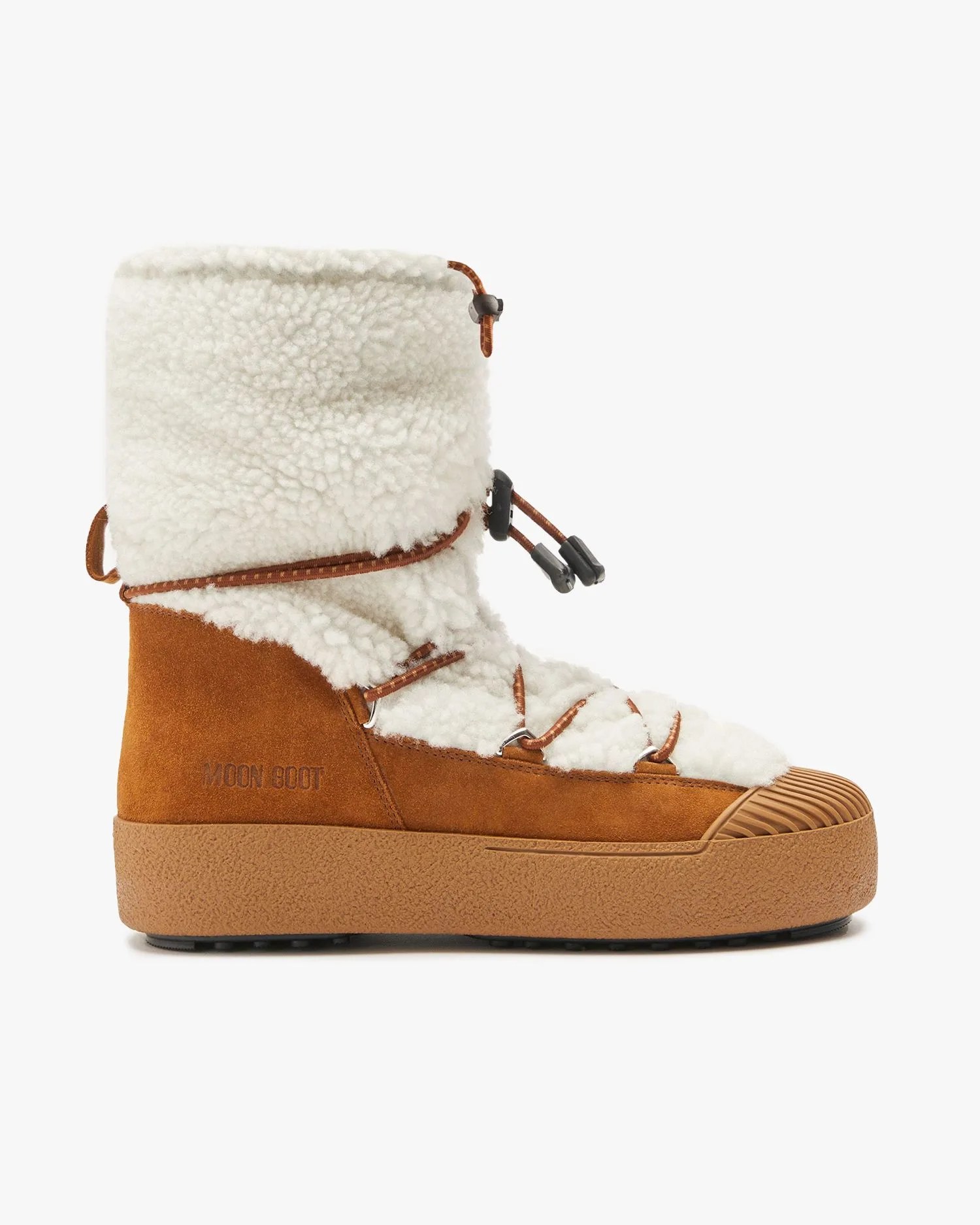 moon boot ltrack polar shearling off white boots