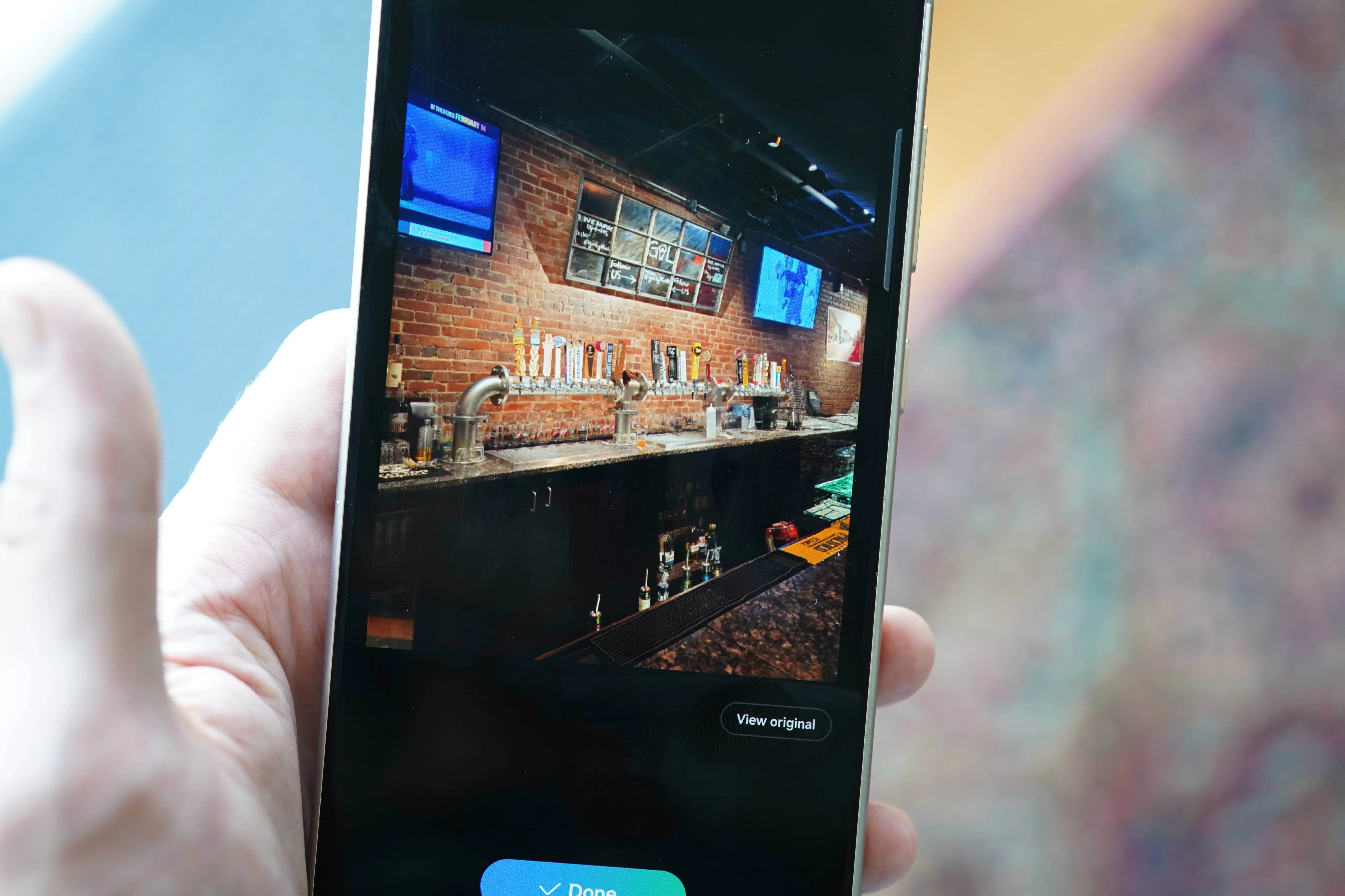 a person photo editing on a samsung phone