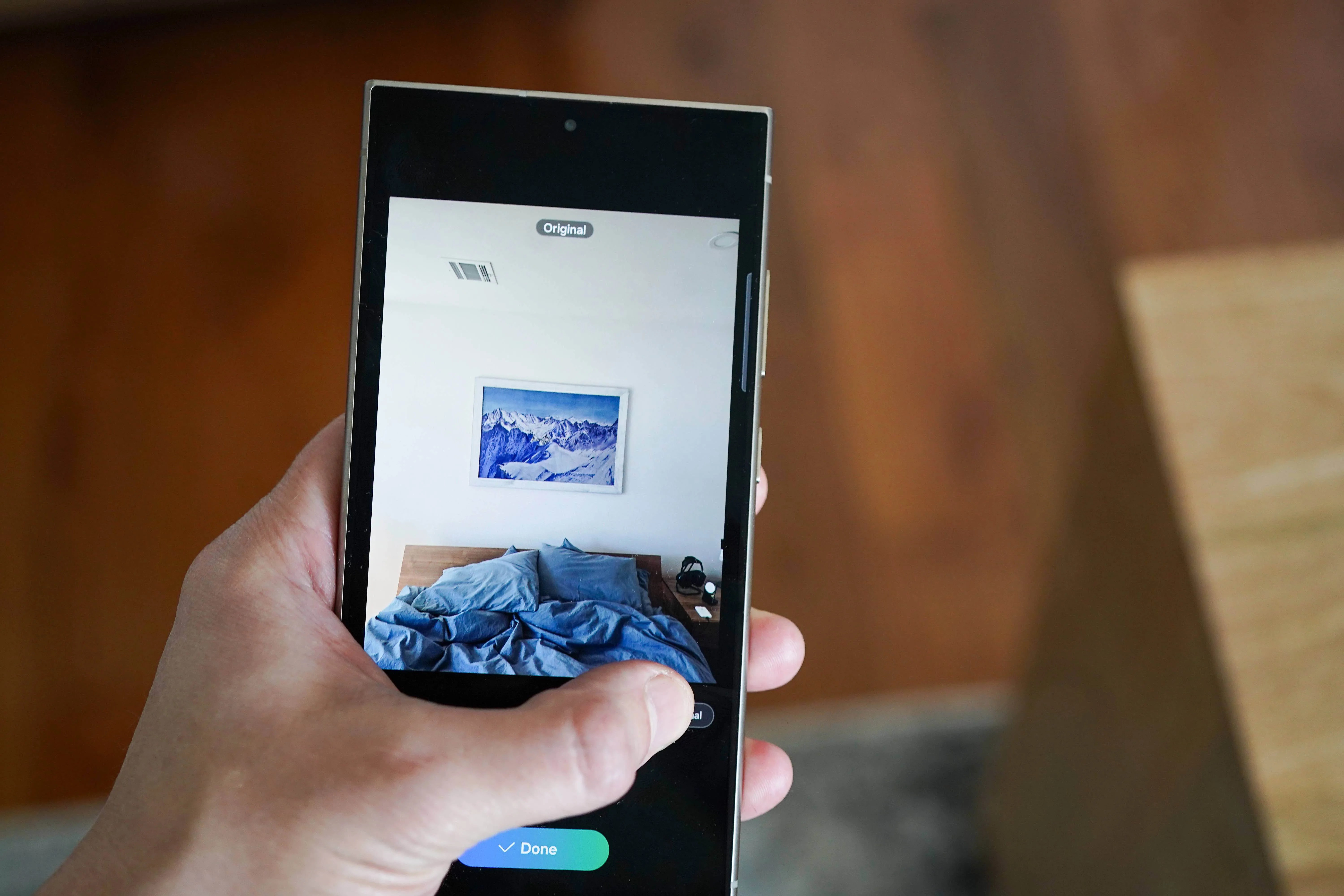 a person photo editing on a samsung phone