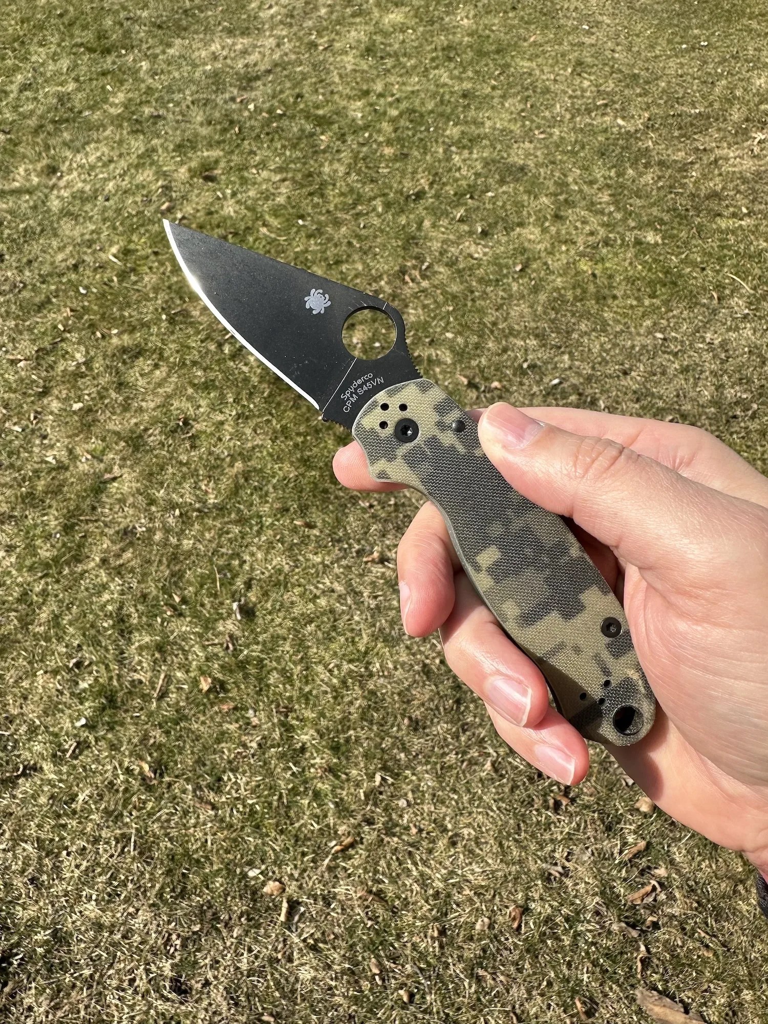 Pocket knife open in a hand