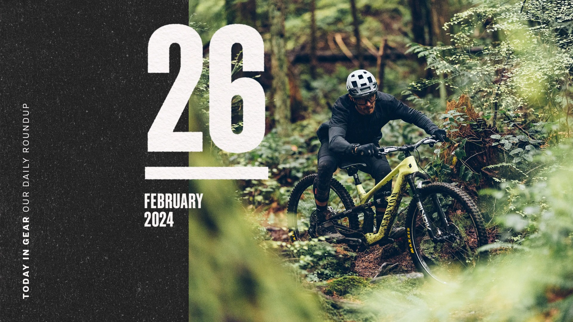 Today in Gear February 26 2024 man riding Canyon bike through forest