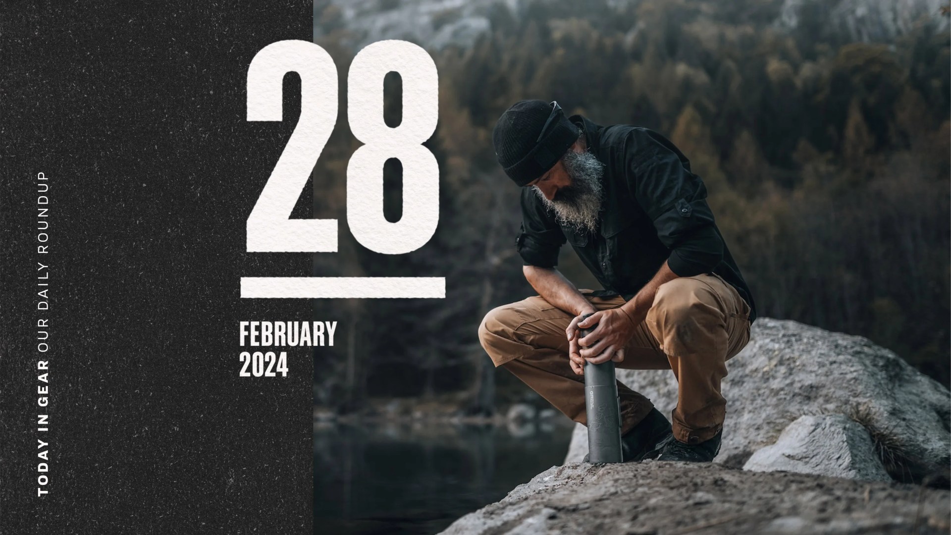 Today in Gear February 28 2024 man stooped over while shutting GRAYL 24oz GeoPress® Ti Purifier