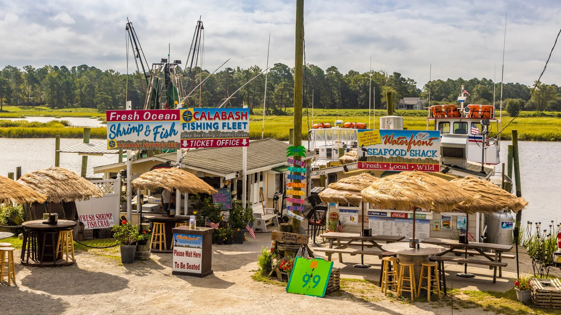 Waterfront Seafood Shack and Calabash Fishing Fleet
