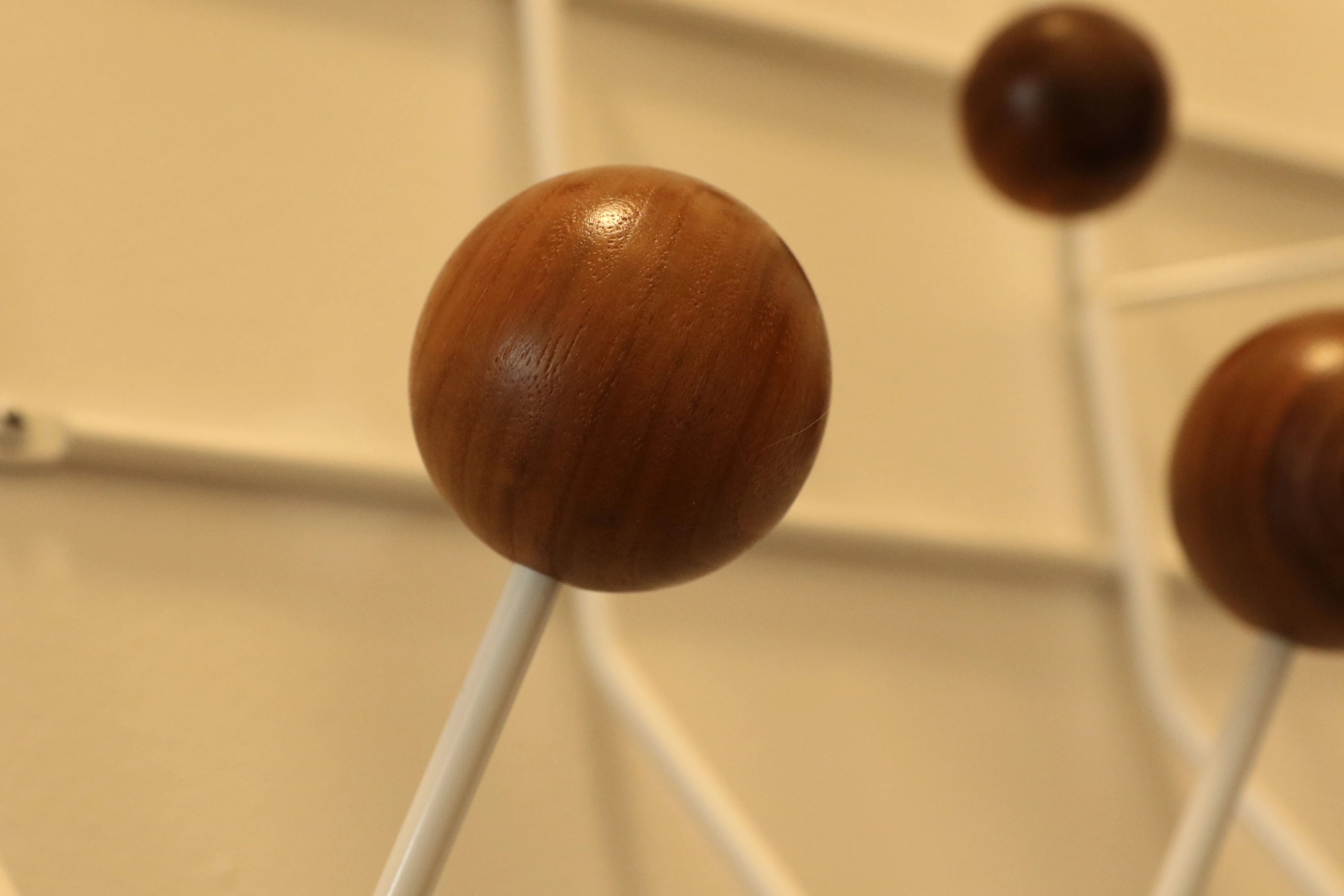 Closeup of coat rack ball