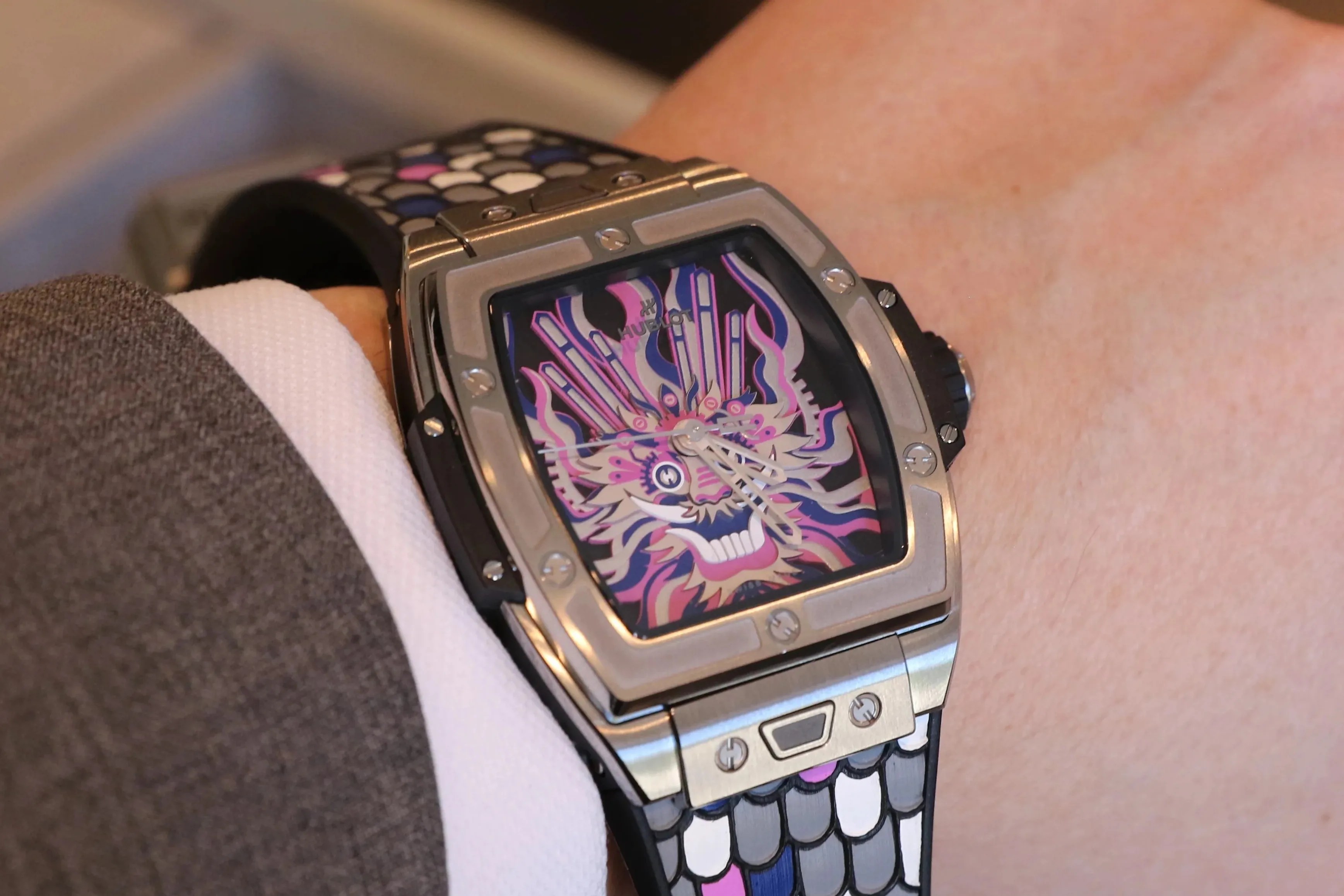 dragon watch on wrist