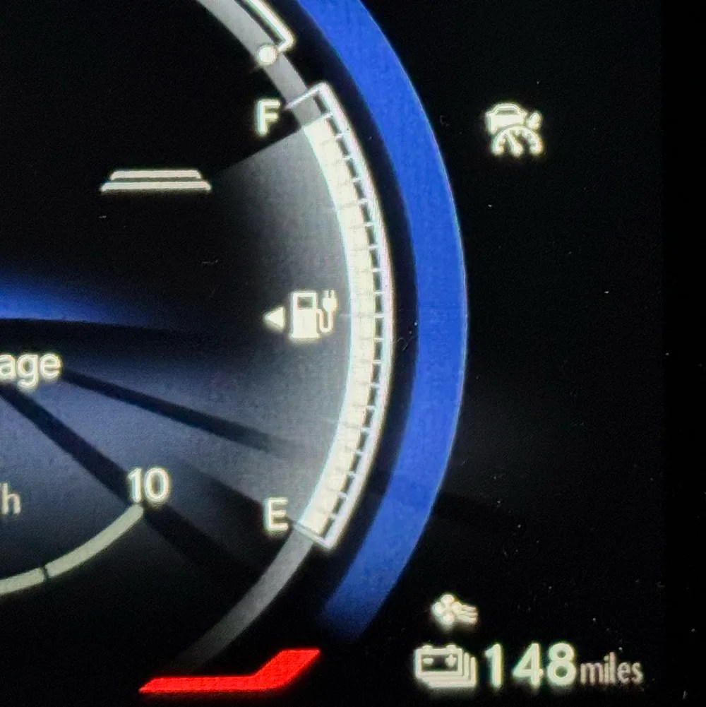 range to empty gauge of a lexus rz