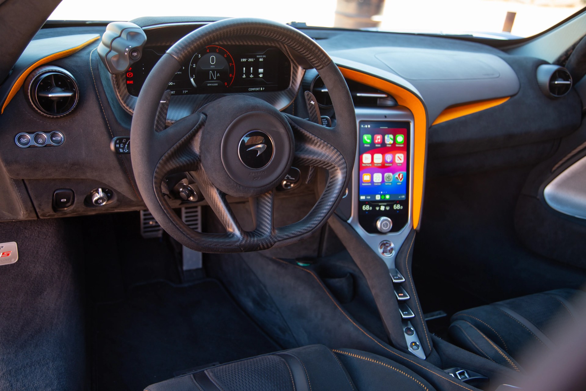 the interior of a mclaren 750s spider