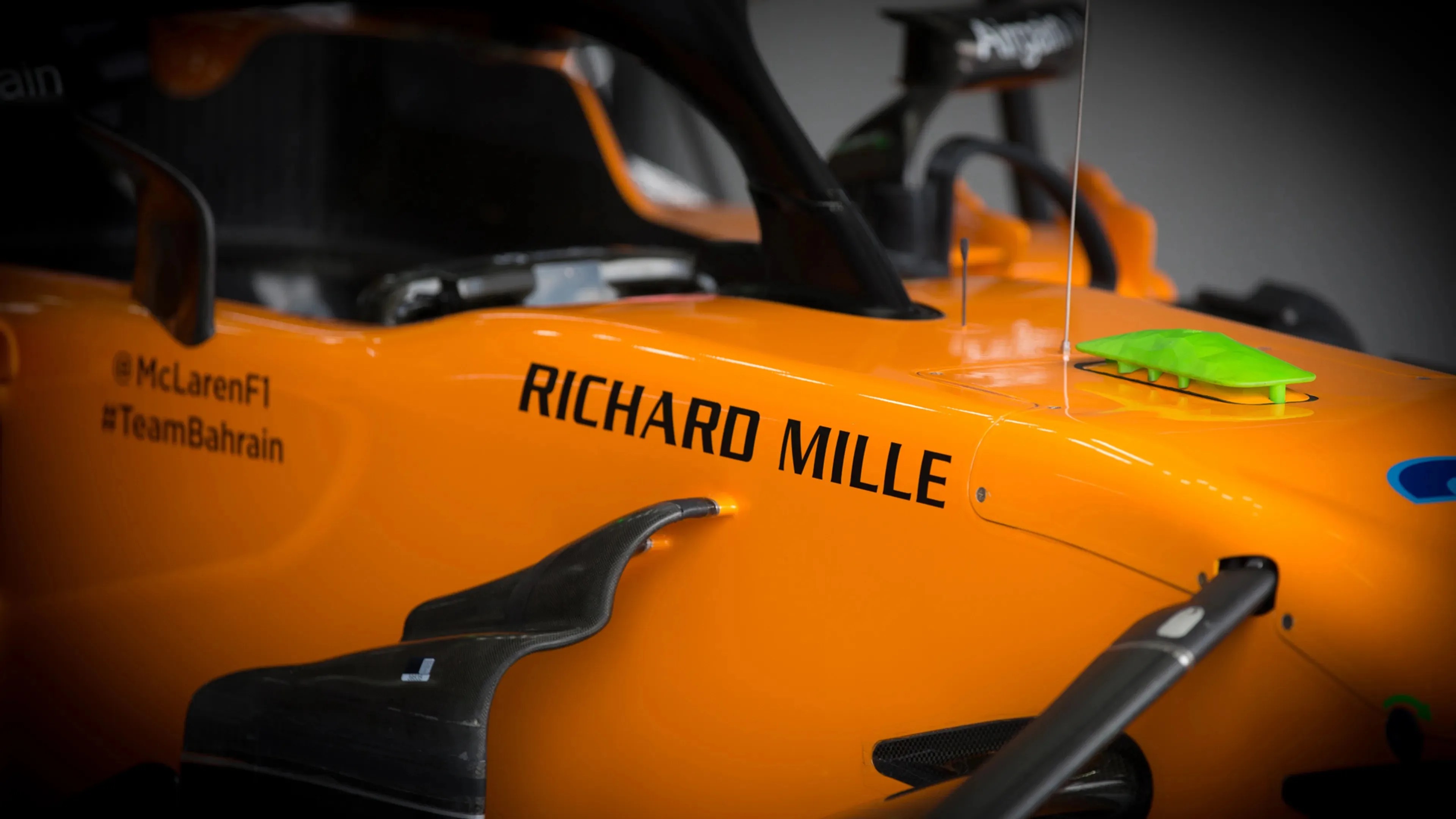 a closeup of a mclaren f1 car