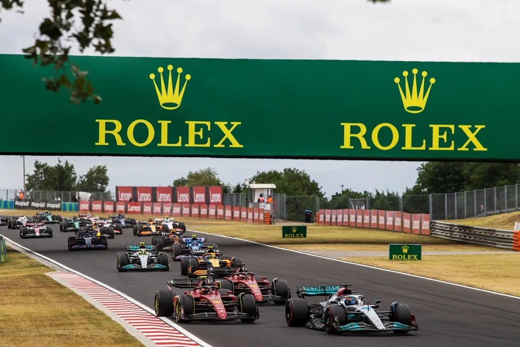 rolex signage at an f1 race