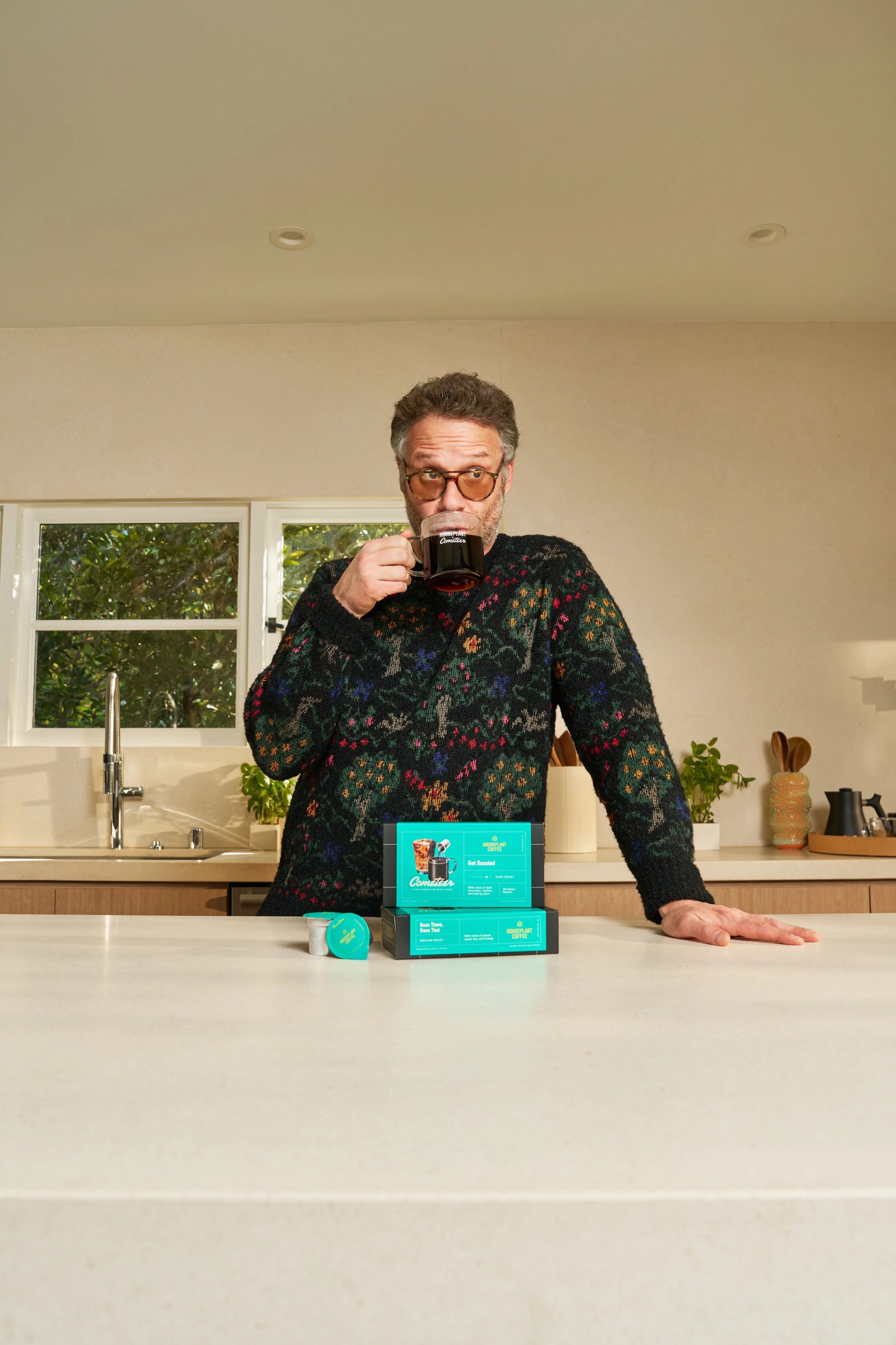seth rogen drinking coffee