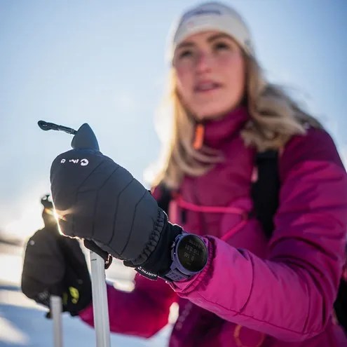 woman wearing Suunto RACE Titanium Amethyst watch