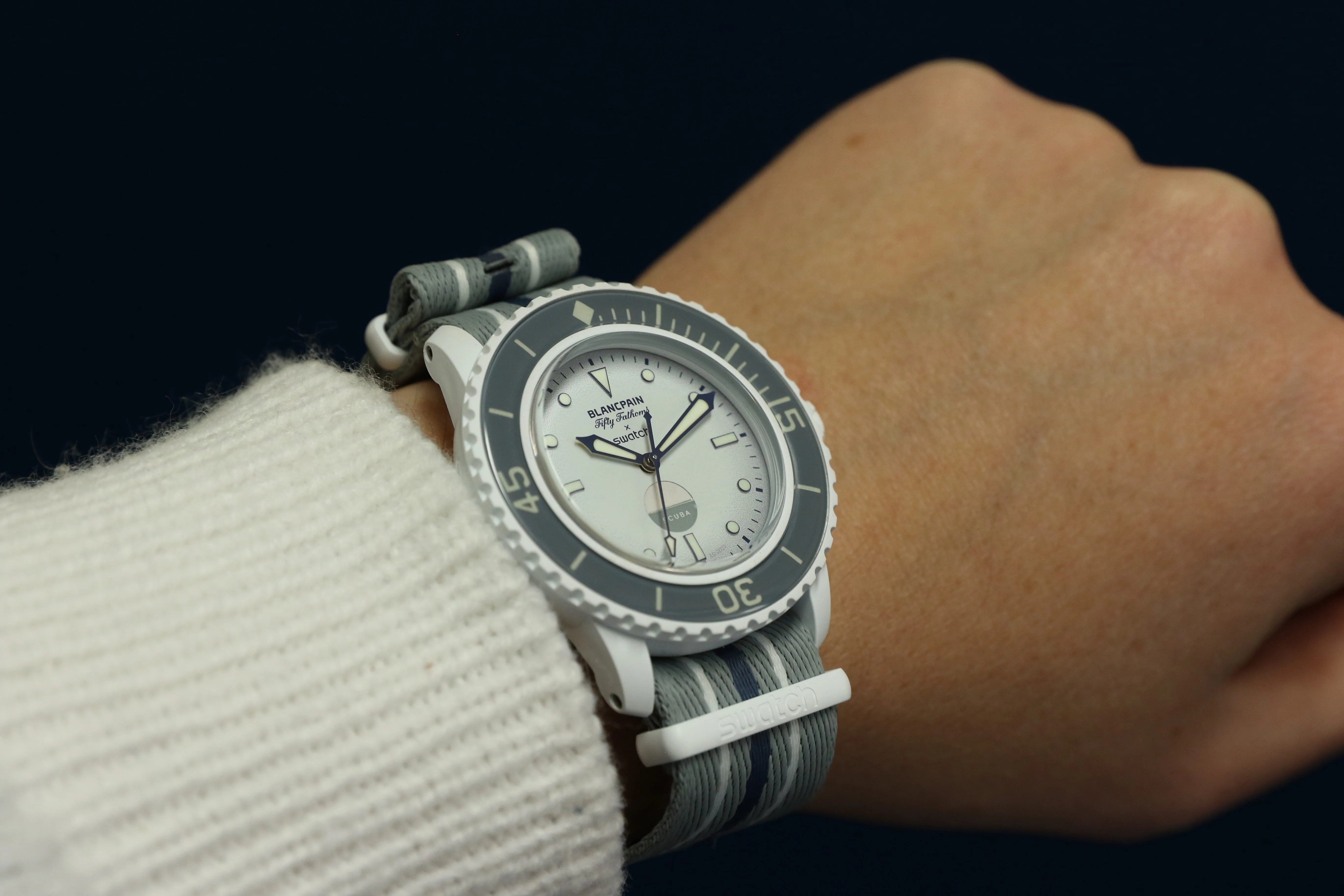 white watch on a wrist