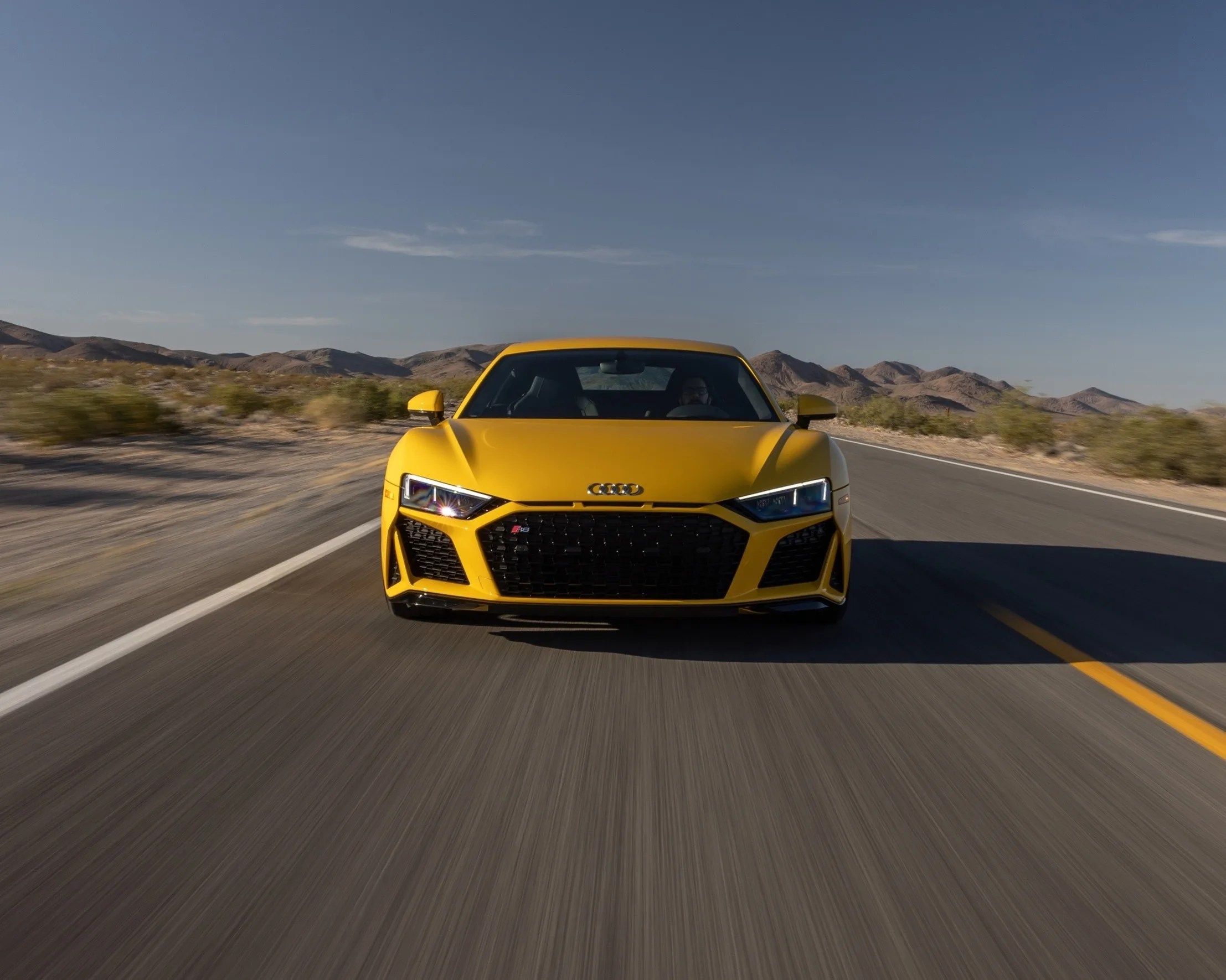 Audi R8 driving on highway