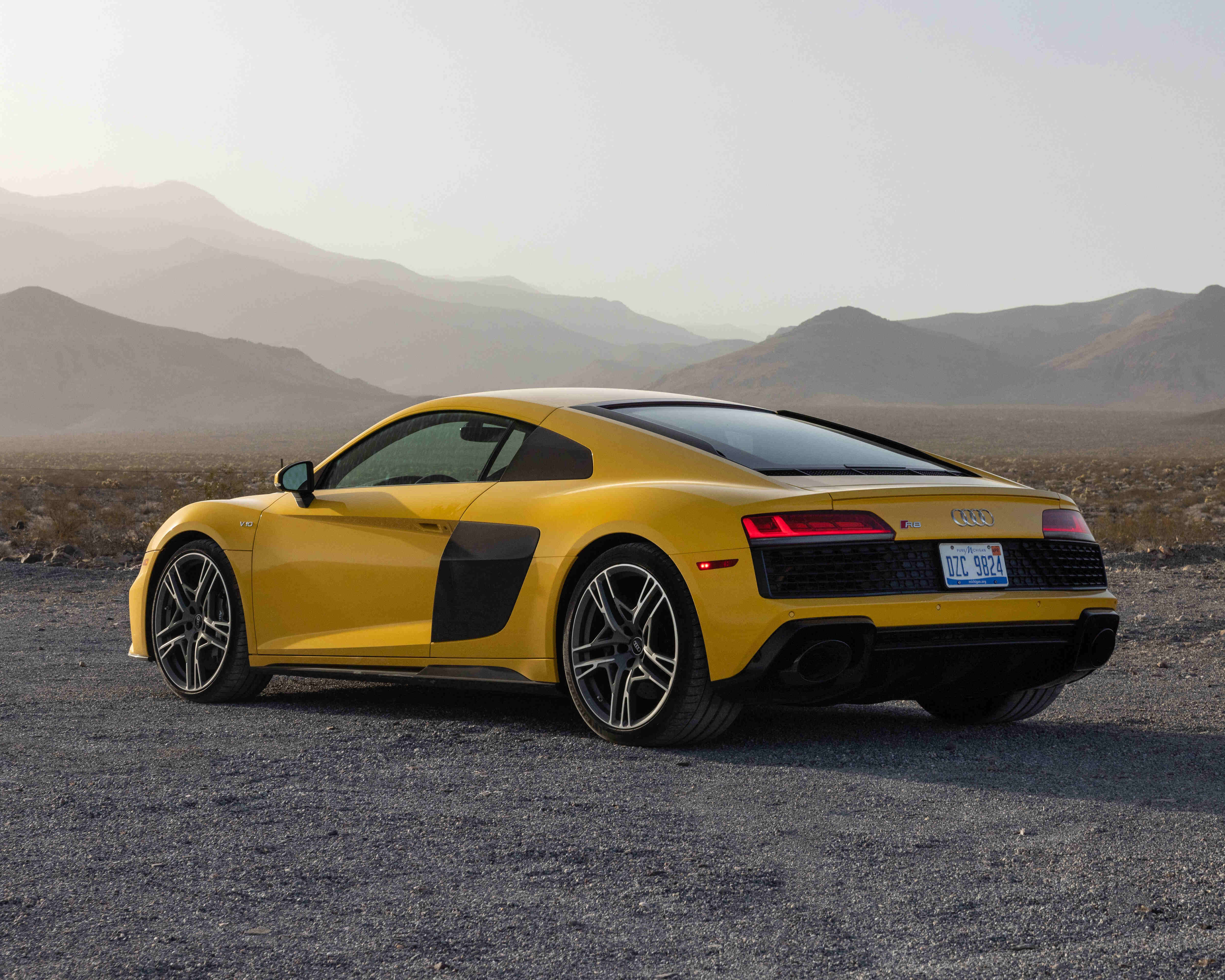 Audi R8 coupe parked in desert