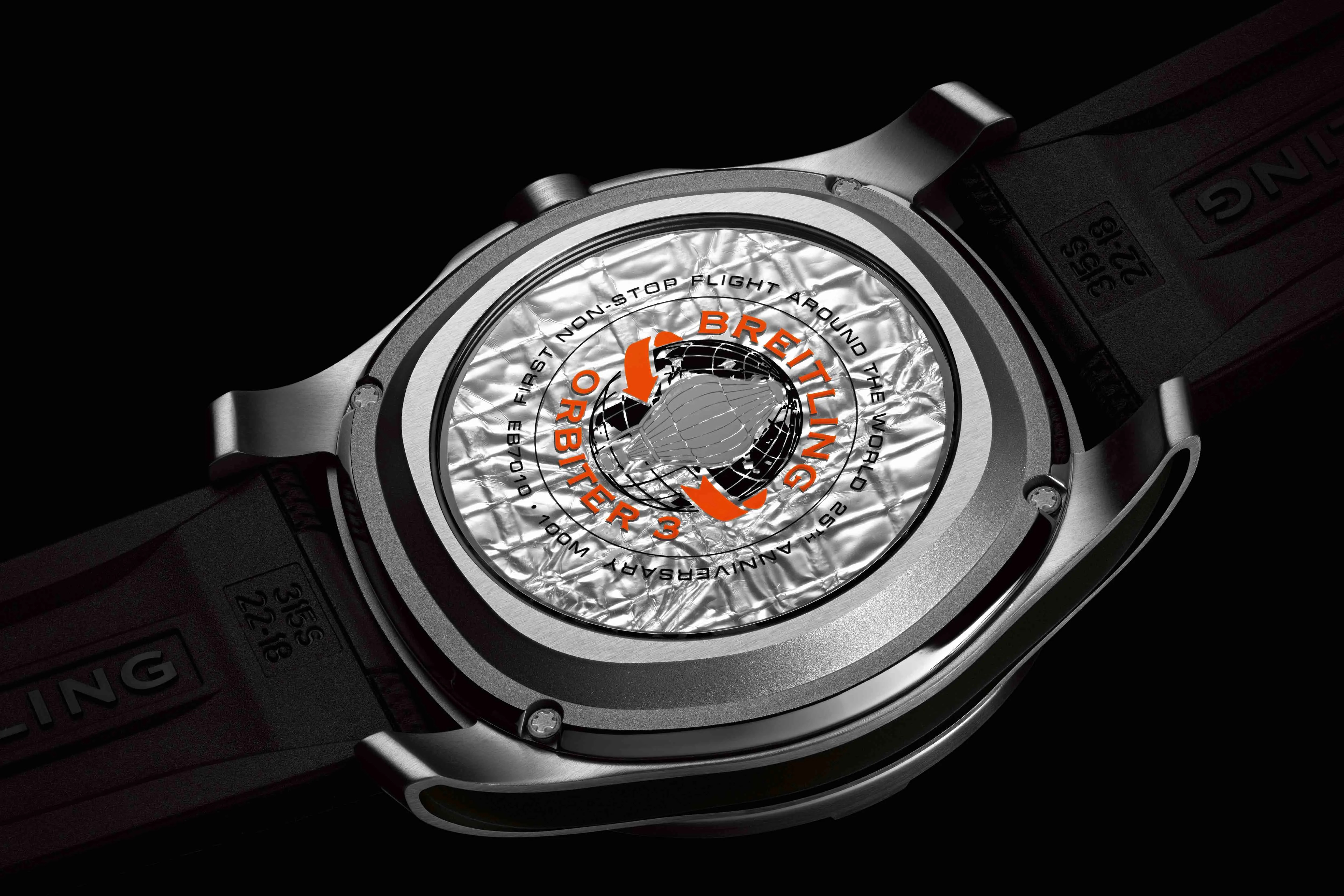 breitling watch caseback containing a piece of balloon